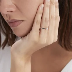 Bague Solitaire Or Blanc Fiona Diamant Synthétique