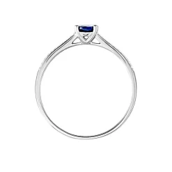 Bague Solitaire Or Blanc Crista Saphir Diamants