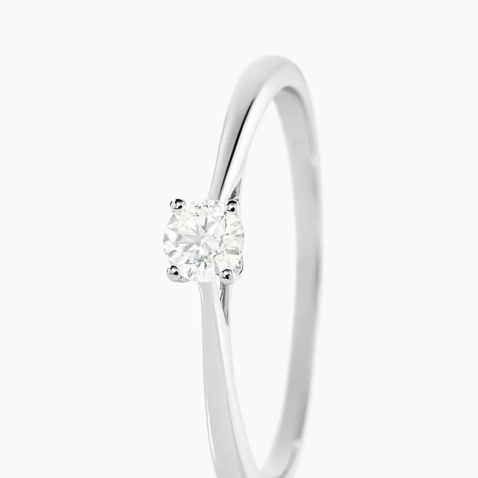 Bague Solitaire Or Blanc Aphrodite Diamant