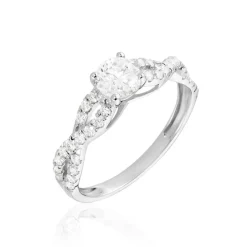Bague Solitaire Or Blanc Nerida Diamants Synthétiques