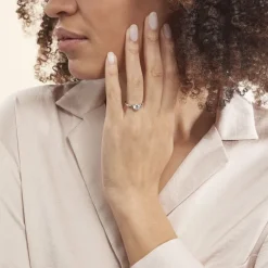 Bague Solitaire Or Blanc Caharus Oxyde De Zirconium