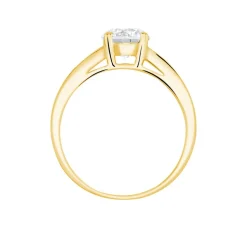 Bague Solitaire Or Jaune Oxyde De Zirconium