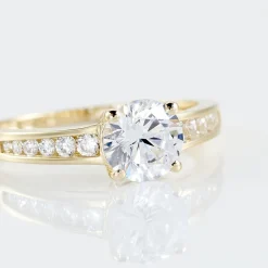 Bague Solitaire Or Jaune Oxyde De Zirconium