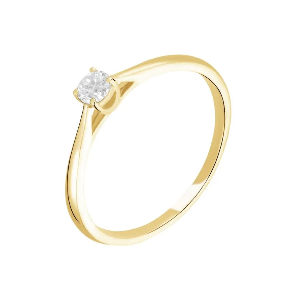 Bague Solitaire Or Jaune Aphrodite Diamant