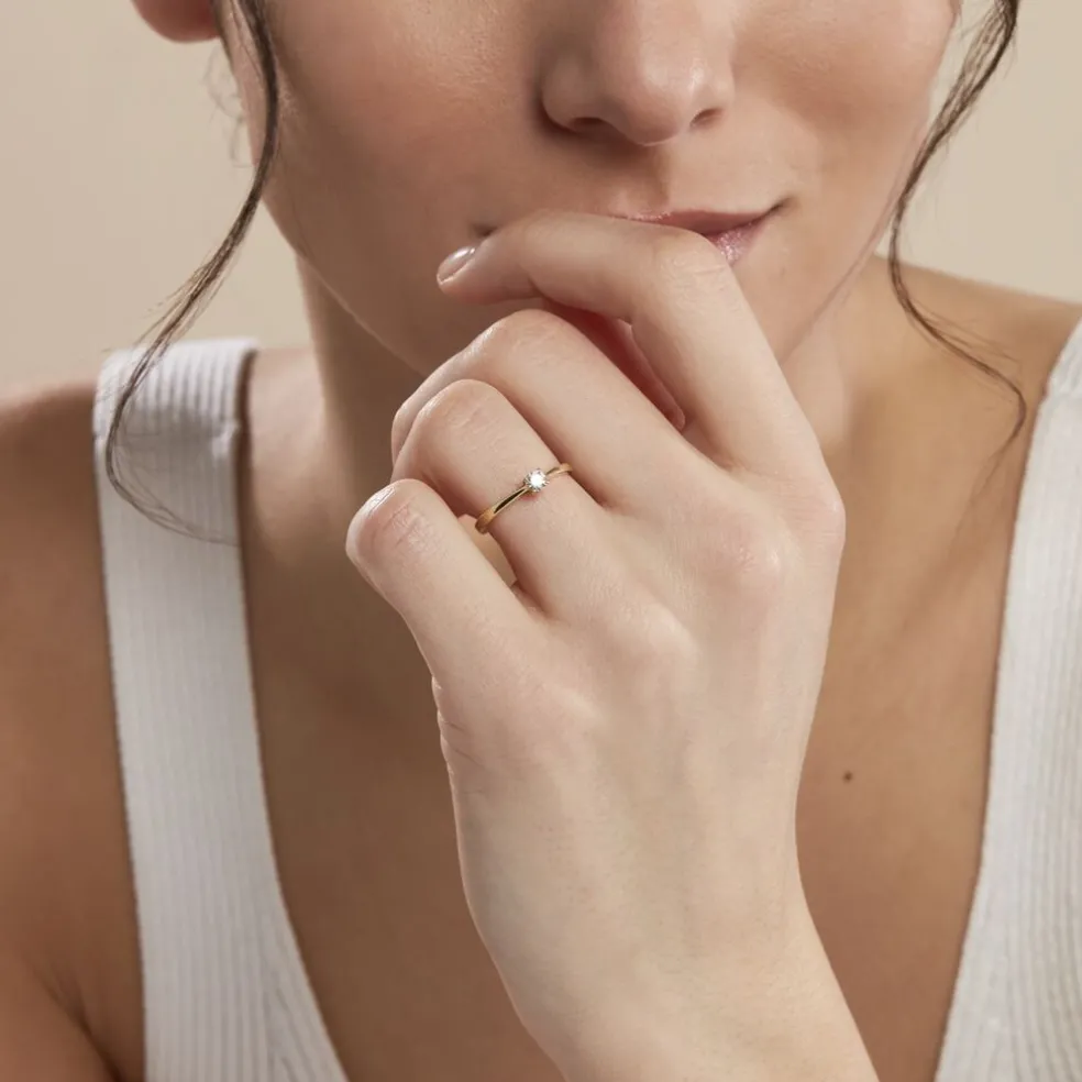 Bague Solitaire Or Jaune Aphrodite Diamant