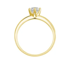 Bague Solitaire Or Jaune Diamant Synthetique