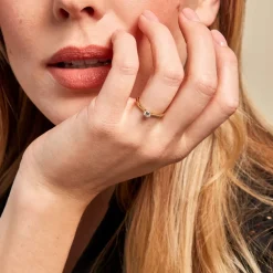 Bague Solitaire Or Jaune Fiona Diamant Synthetique