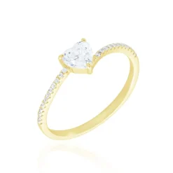 Bague Solitaire Or Jaune Sabeen Oxyde De Zirconium