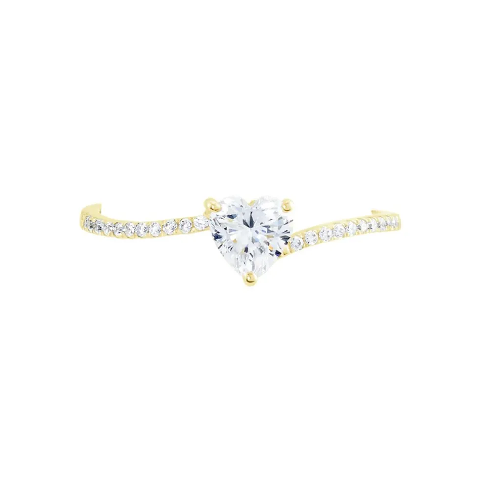 Bague Solitaire Or Jaune Sabeen Oxyde De Zirconium
