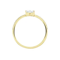 Bague Solitaire Or Jaune Sabeen Oxyde De Zirconium