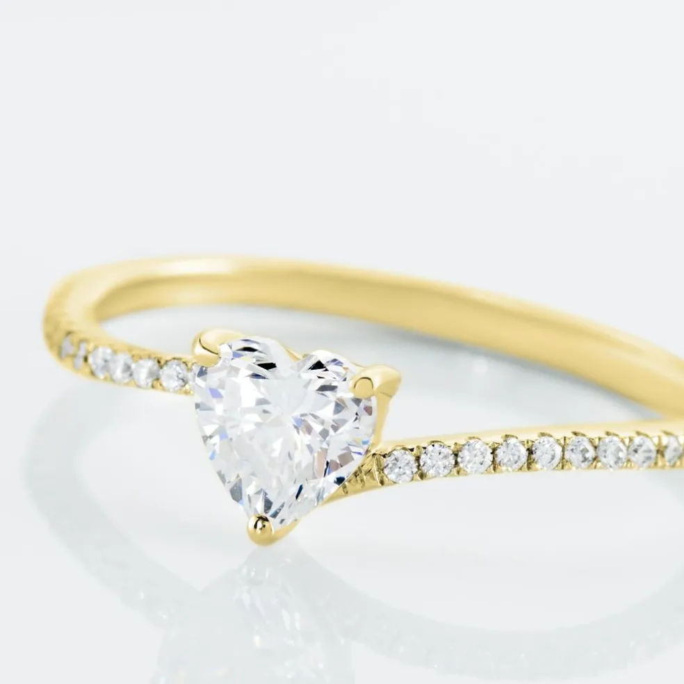 Bague Solitaire Or Jaune Sabeen Oxyde De Zirconium