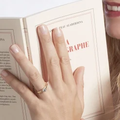 Bague Solitaire Or Jaune Diamant Synthetique