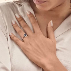 Bague Solitaire Perez Argent Blanc Oxyde De Zirconium