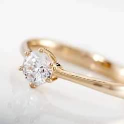 Bague Solitaire Plaqué Or Jaune Eulia Oxyde De Zirconium