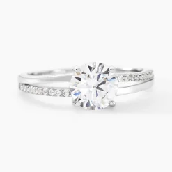 Bague Solitaire Poseidon Argent Blanc Oxyde De Zirconium