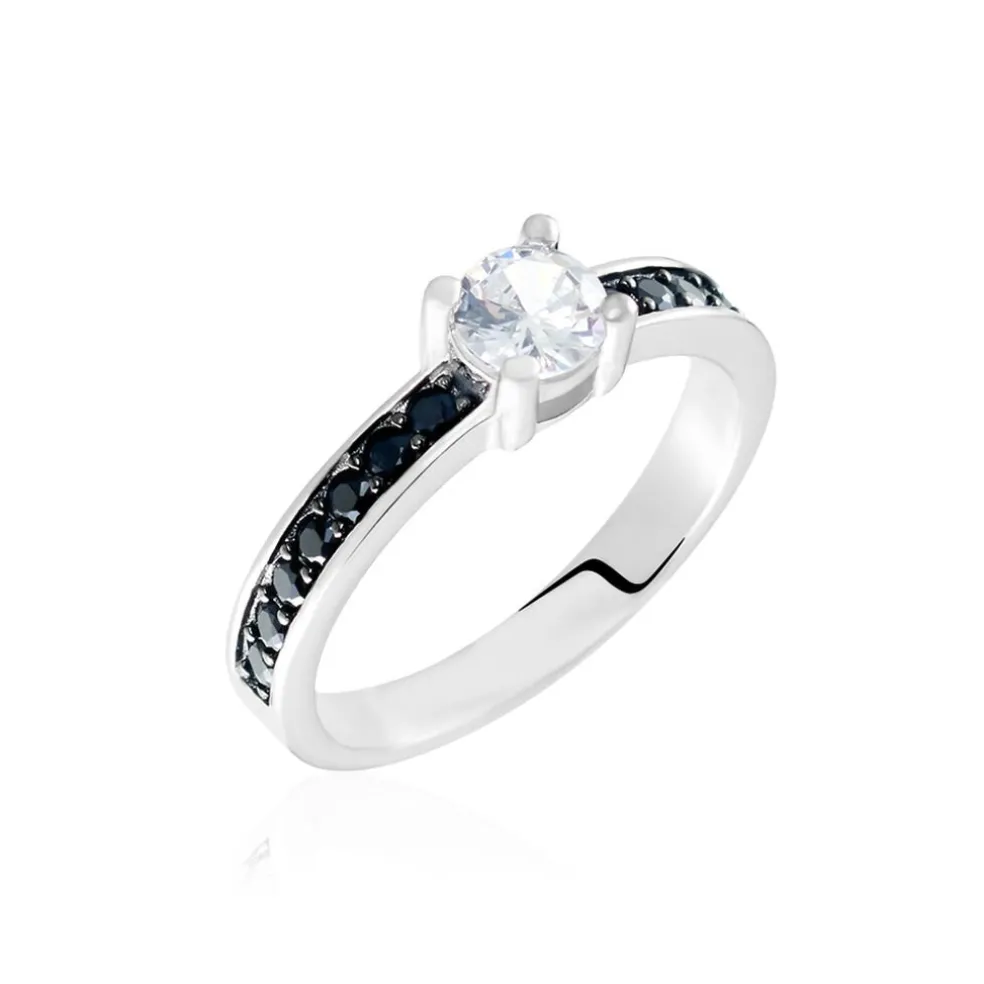 Bague Solitaire Regilla Argent Blanc Oxyde De Zirconium