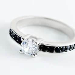 Bague Solitaire Regilla Argent Blanc Oxyde De Zirconium