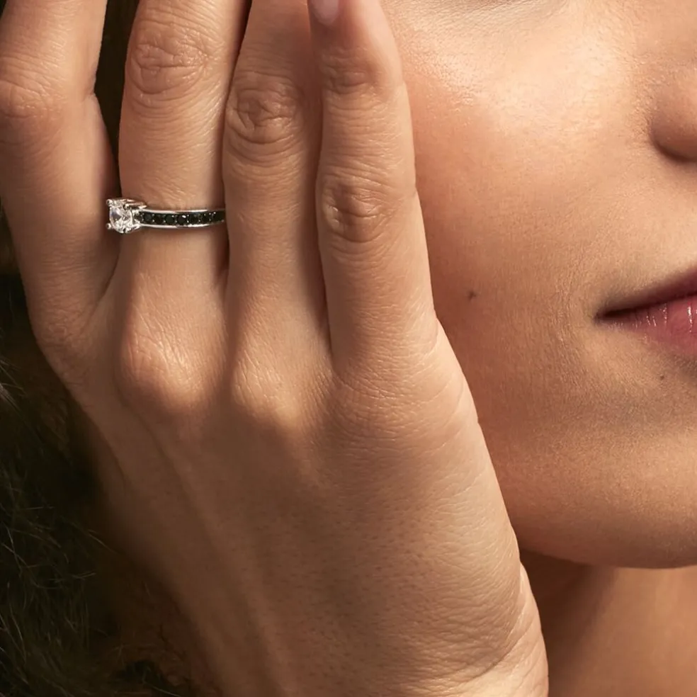 Bague Solitaire Regilla Argent Blanc Oxyde De Zirconium