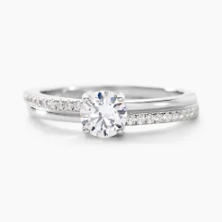 Bague Solitaire Sade Argent Blanc Oxyde De Zirconium