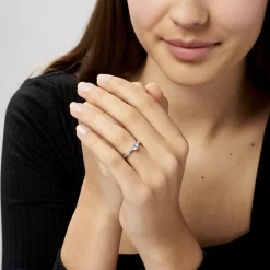 Bague Solitaire Sade Argent Blanc Oxyde De Zirconium