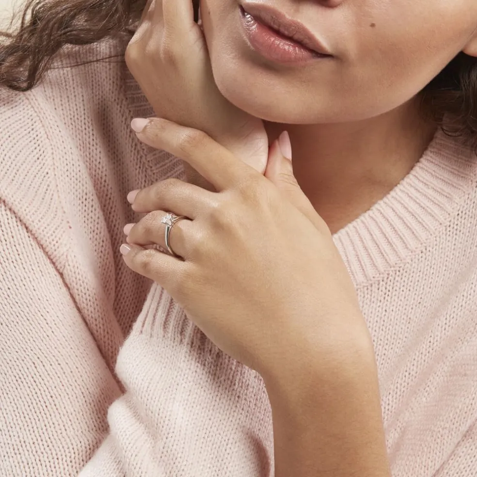 Bague Solitaire Samantha Or Blanc Diamant