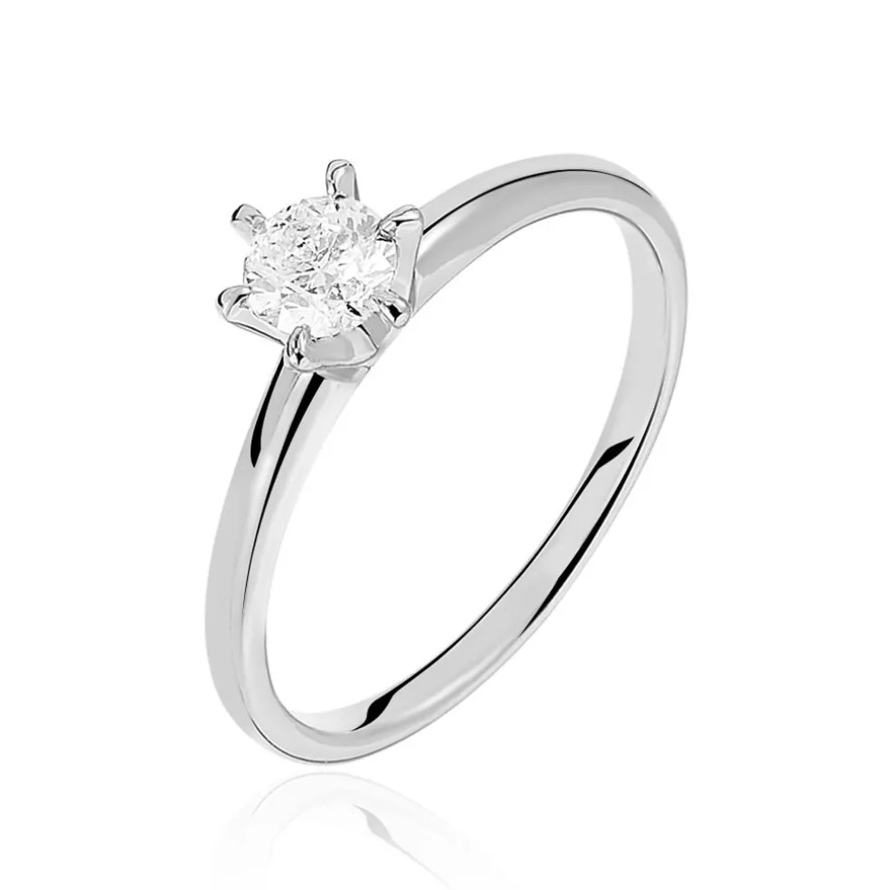 Bague Solitaire Samantha Or Blanc Diamant