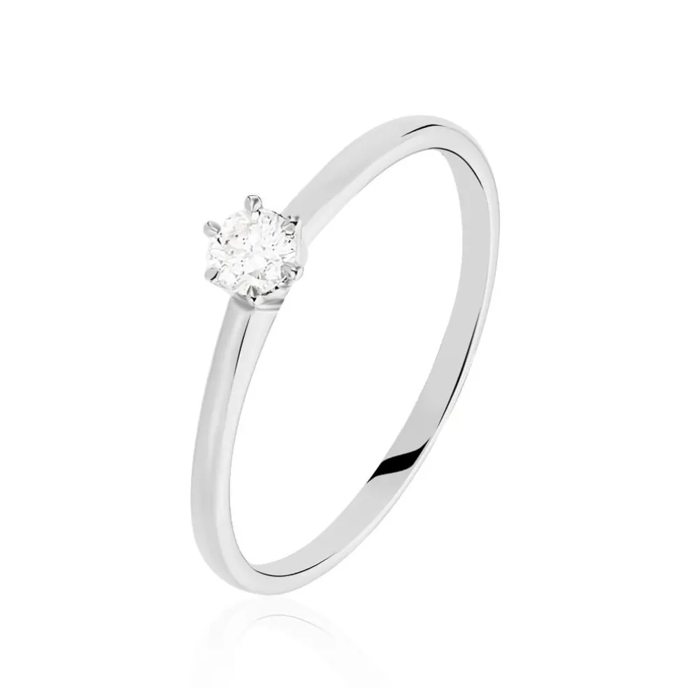 Bague Solitaire Samantha Or Blanc Diamant
