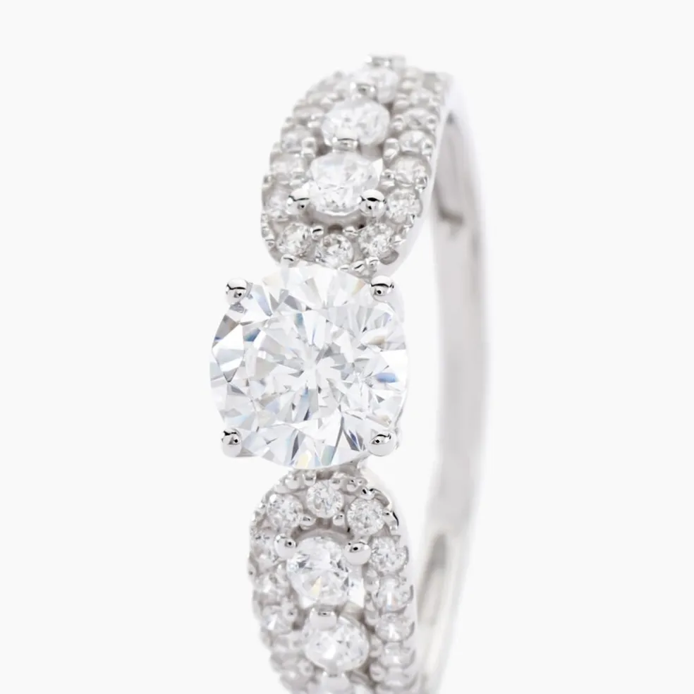 Bague Solitaire Sarah Or Blanc Oxyde De Zirconium