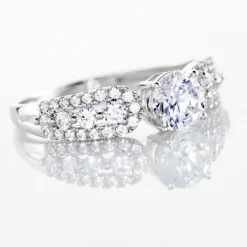 Bague Solitaire Sarah Or Blanc Oxyde De Zirconium