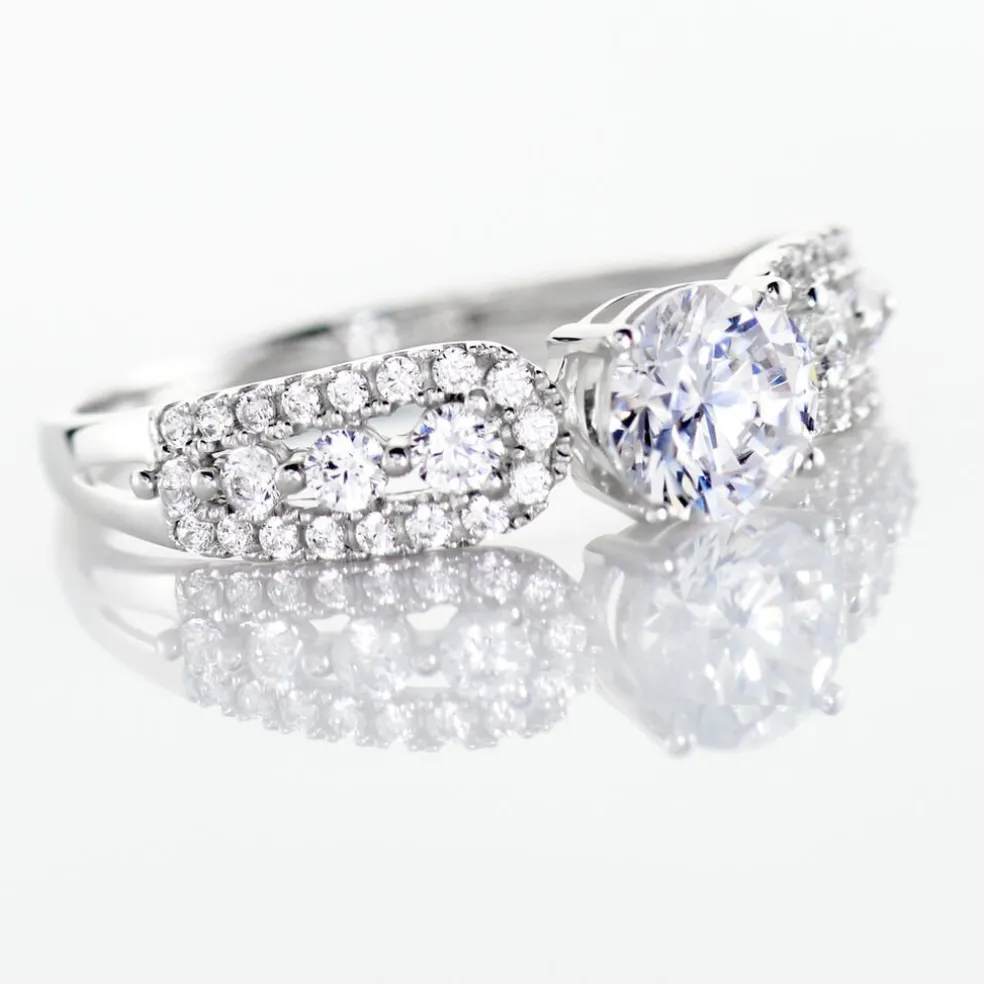 Bague Solitaire Sarah Or Blanc Oxyde De Zirconium