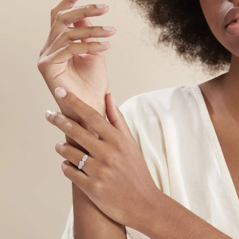 Bague Solitaire Sarah Or Blanc Oxyde De Zirconium