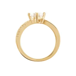 Bague Solitaire Sarah-lee Plaqué Or Jaune Oxyde De Zirconium