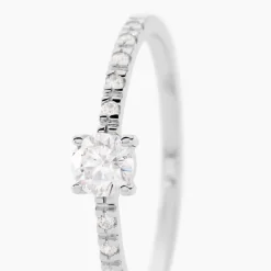 Bague Solitaire Servana Or Blanc Oxyde De Zirconium