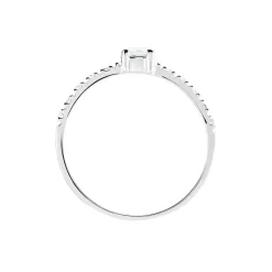 Bague Solitaire Servana Or Blanc Oxyde De Zirconium