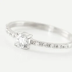 Bague Solitaire Servana Or Blanc Oxyde De Zirconium