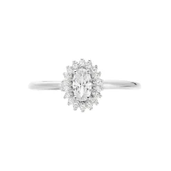 Bague Solitaire Shandrany Argent Blanc Oxyde De Zirconium