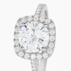 Bague Solitaire Soa Argent Blanc Oxyde De Zirconium