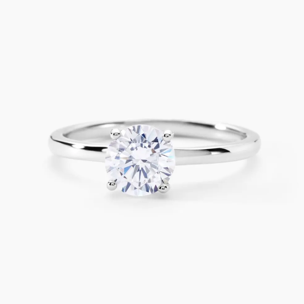 Bague Solitaire Stella Argent Blanc Oxyde De Zirconium