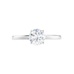 Bague Solitaire Stella Argent Blanc Oxyde De Zirconium