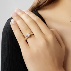 Bague Solitaire Stevie Plaqué Or Jaune Oxyde De Zirconium