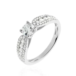 Bague Solitaire Stockholm Or Blanc Diamant