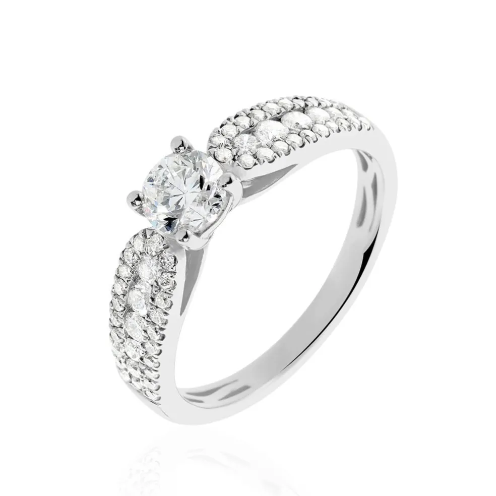 Bague Solitaire Stockholm Or Blanc Diamant