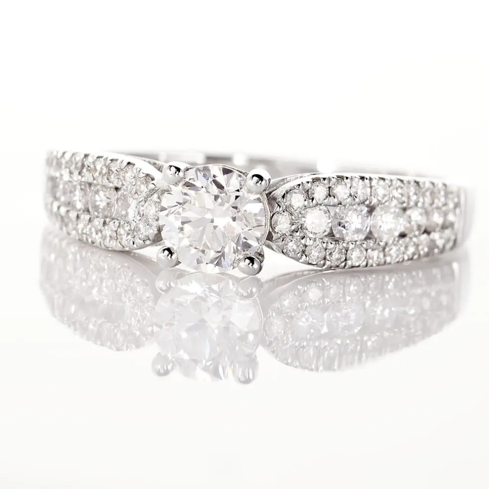 Bague Solitaire Stockholm Or Blanc Diamant