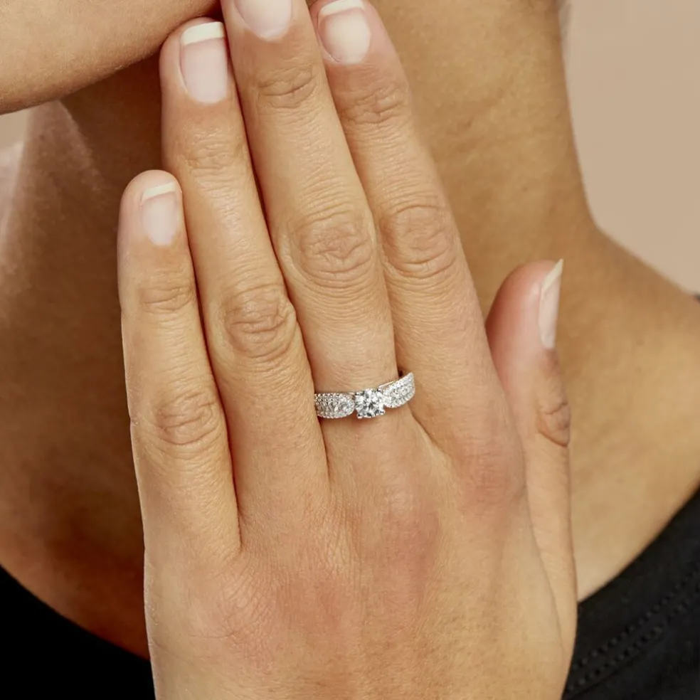 Bague Solitaire Stockholm Or Blanc Diamant