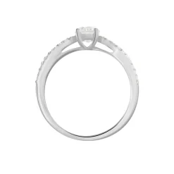 Bague Solitaire Stockholm Or Blanc Diamant Synthetique