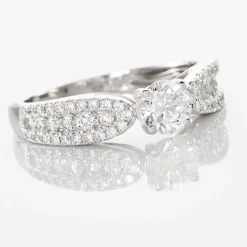 Bague Solitaire Stockholm Or Blanc Diamant Synthetique