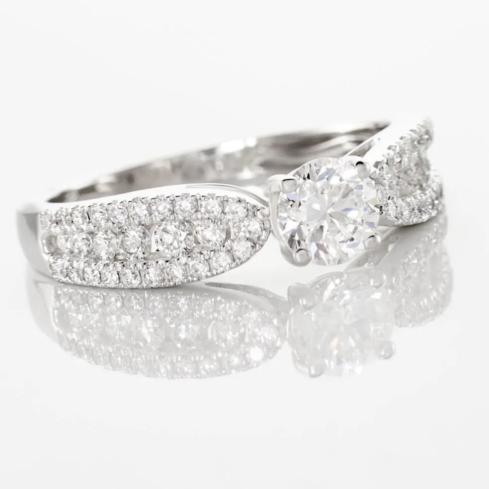 Bague Solitaire Stockholm Or Blanc Diamant Synthetique