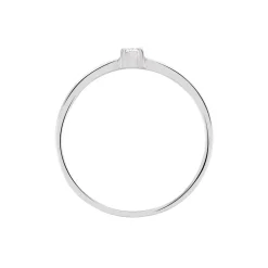 Bague Solitaire Superposition Or Blanc Diamant