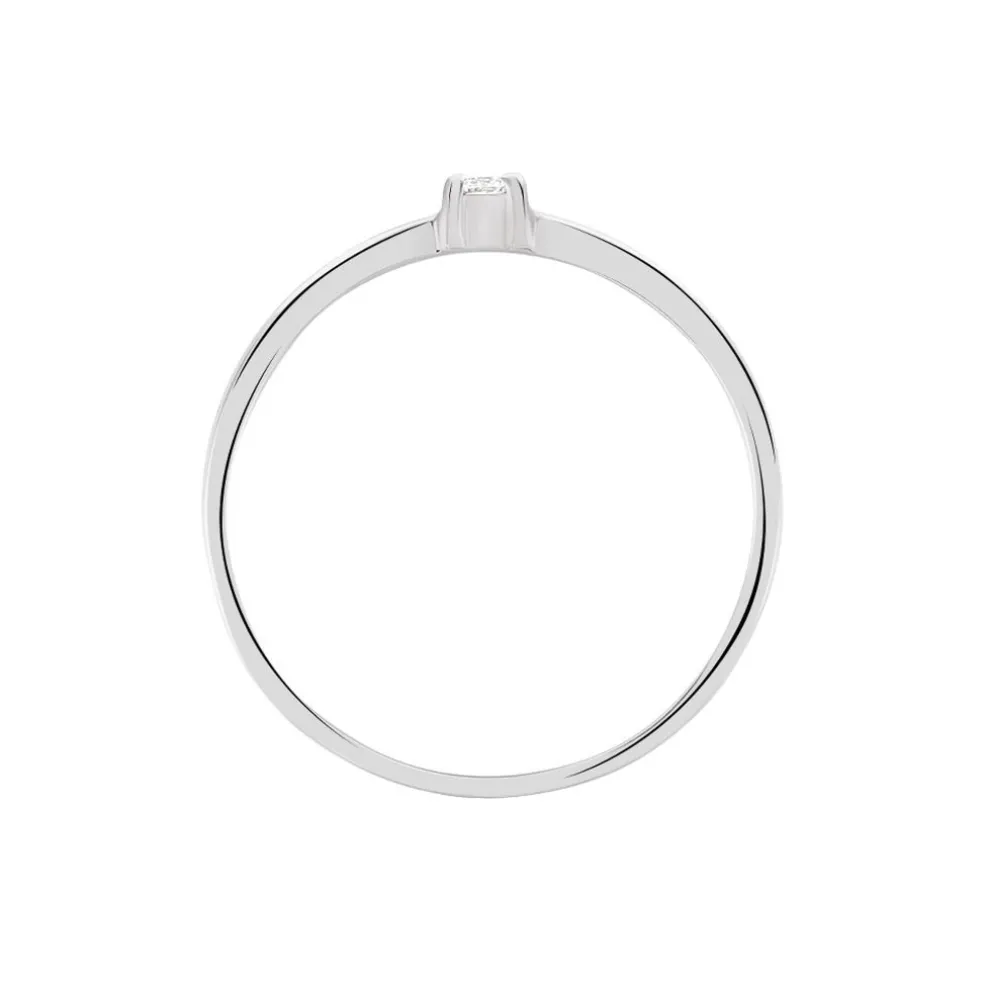 Bague Solitaire Superposition Or Blanc Diamant