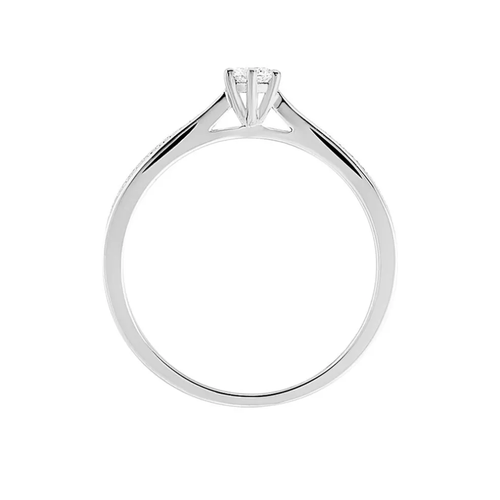 Bague Solitaire Symphonie Or Blanc Diamant